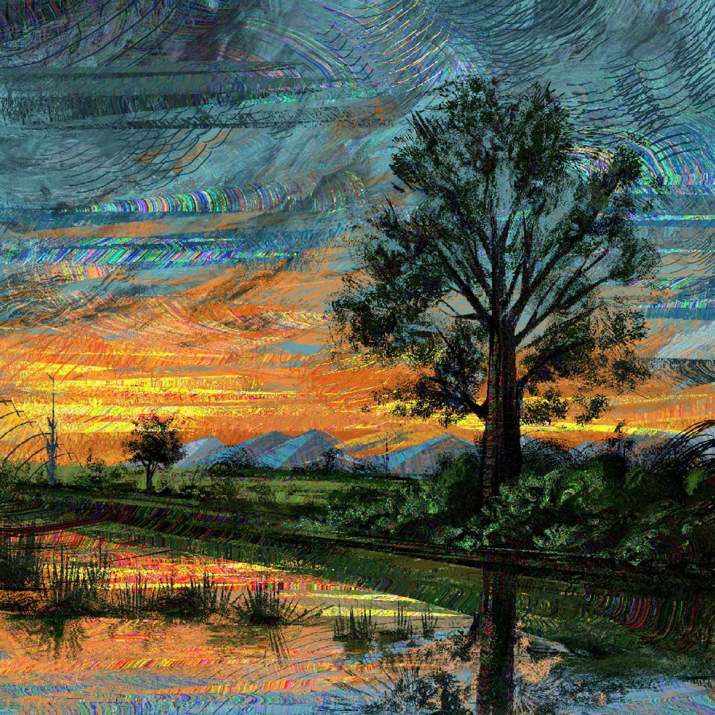 Landscape Nature ILLUSTRATION  painting   Digital Art  still life art direction  texture abstract Heavypaint
