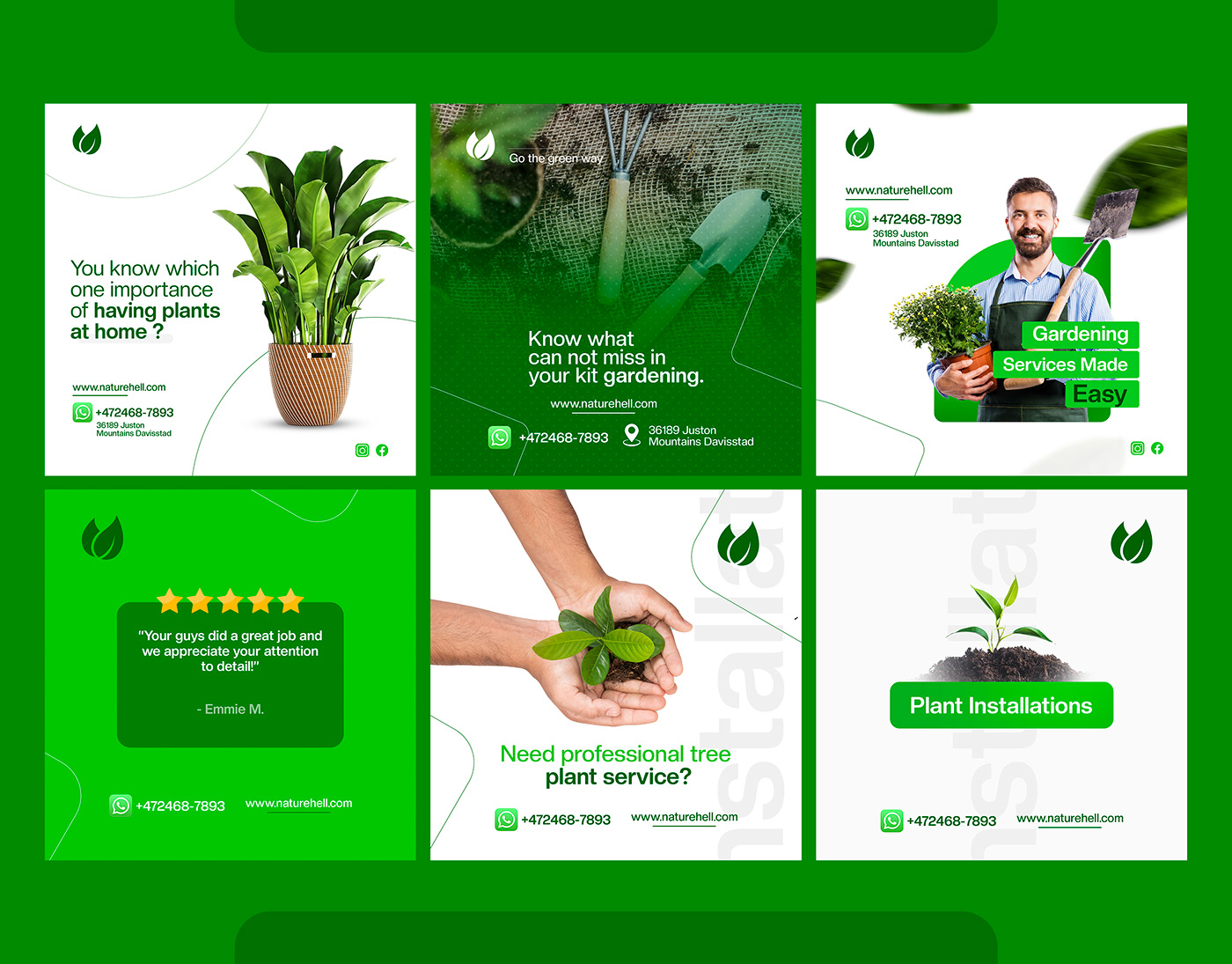 gardening business social media post design
