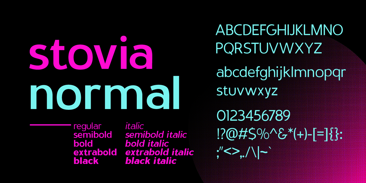 Stovia font preview