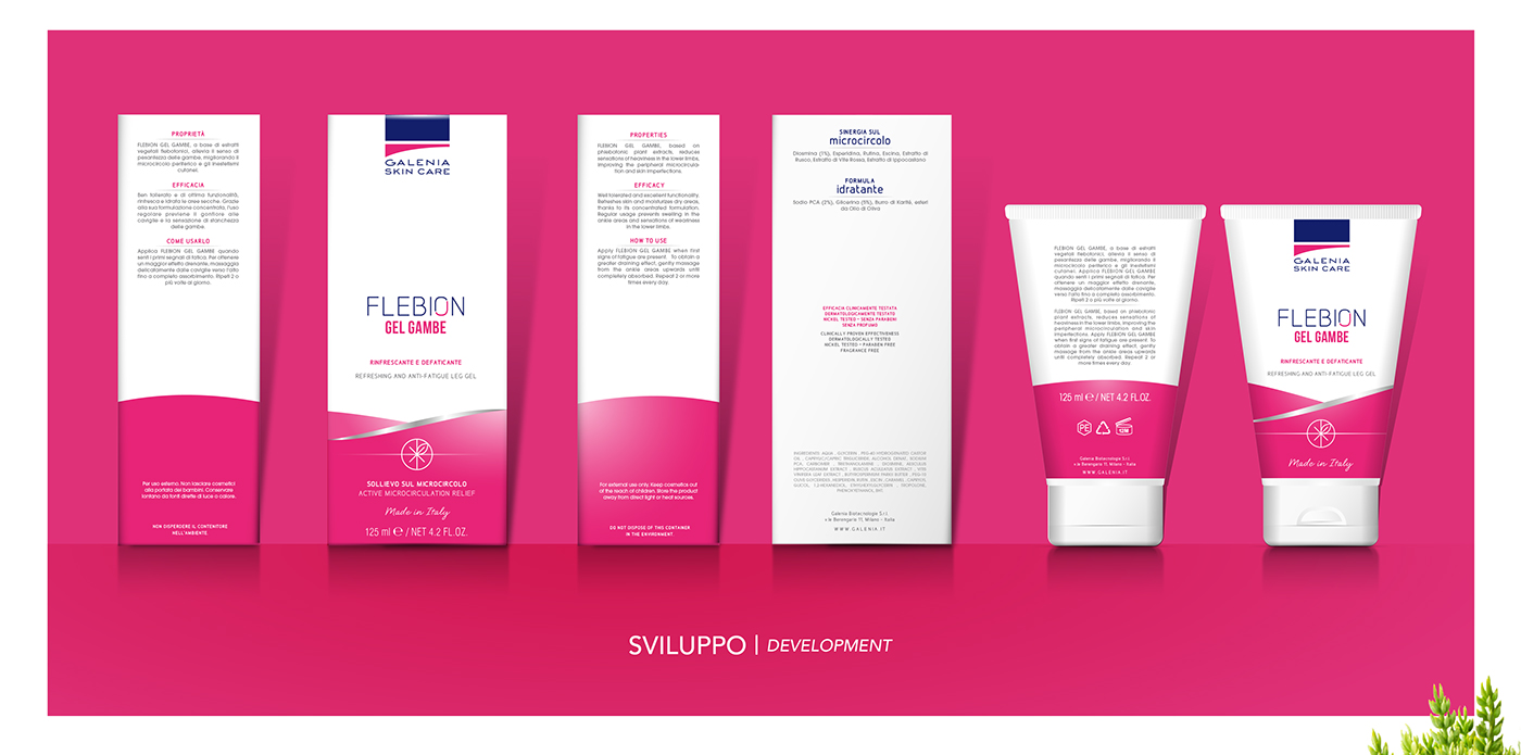 Packaging cosmetics RESTYLING galenia italian case pink skin care Pack