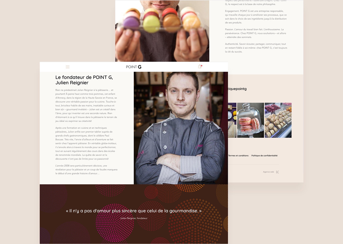 Web Design  webdev macaroons ui design UX design pastry gourmet Ecommerce Shopify