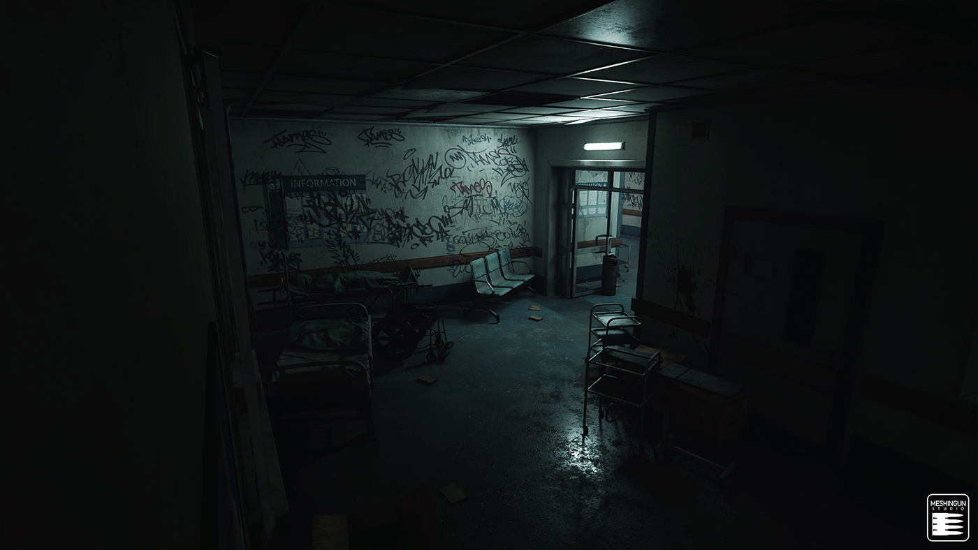 3D abandoned environment gameart gameready hospital real-time Unreal Engine