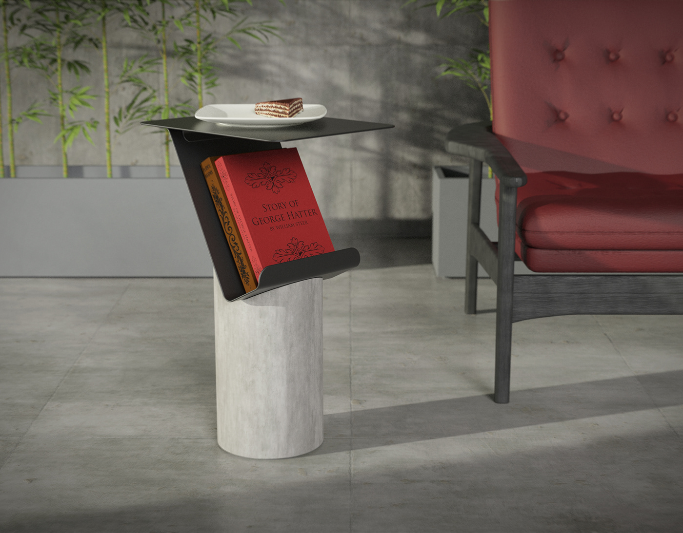 book cement furniture furniture design  home decor industrial design  living room magazine modern table