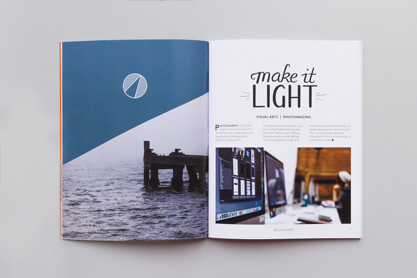 brochure magazine Layout visual arts  studio Create Make it Yours design art school tasmania