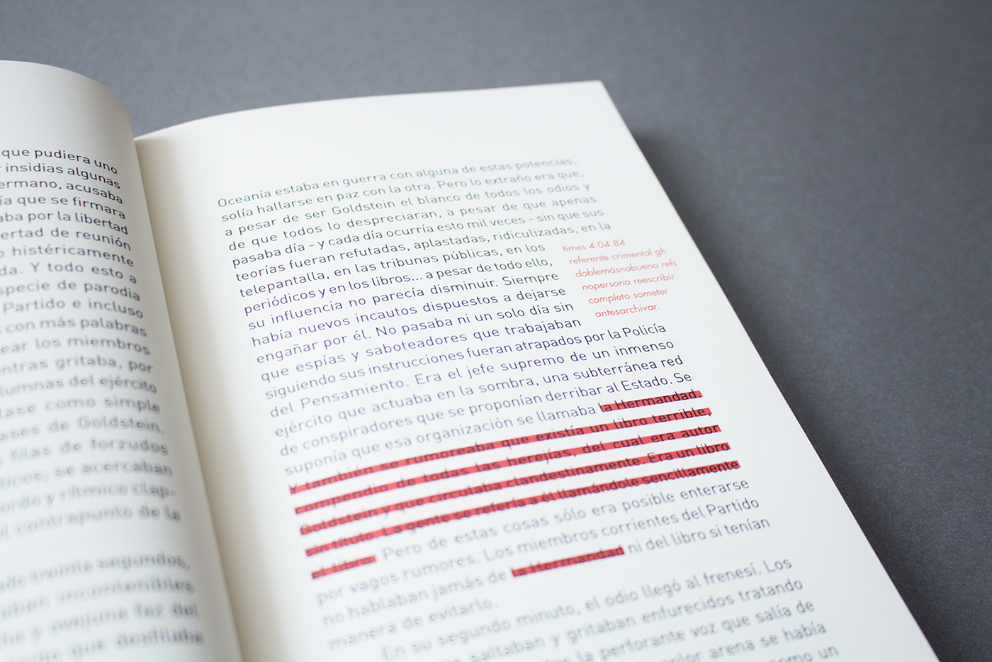 George Orwell book editorial re-design Nineteen Eighty Four red