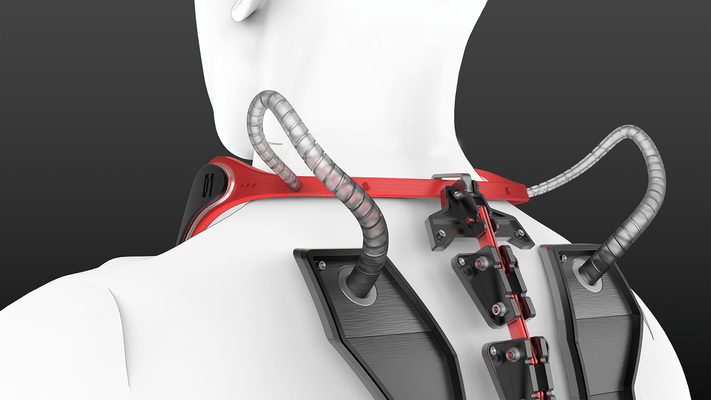 exoskeleton Ergonomics Wearable 3d modeling Maya 3D