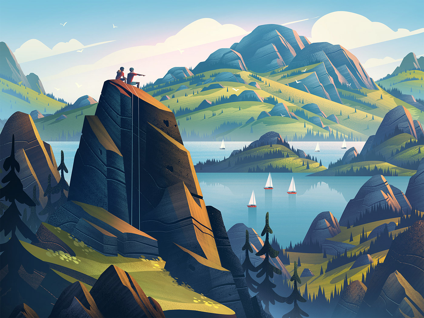 ILLUSTRATION  Outdoor adventure fantasy puzzle art Game Art Travel Advertising 