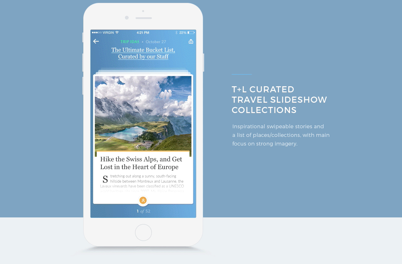 Travel Leisure inspire interaction redesign UI ux mobile ios app