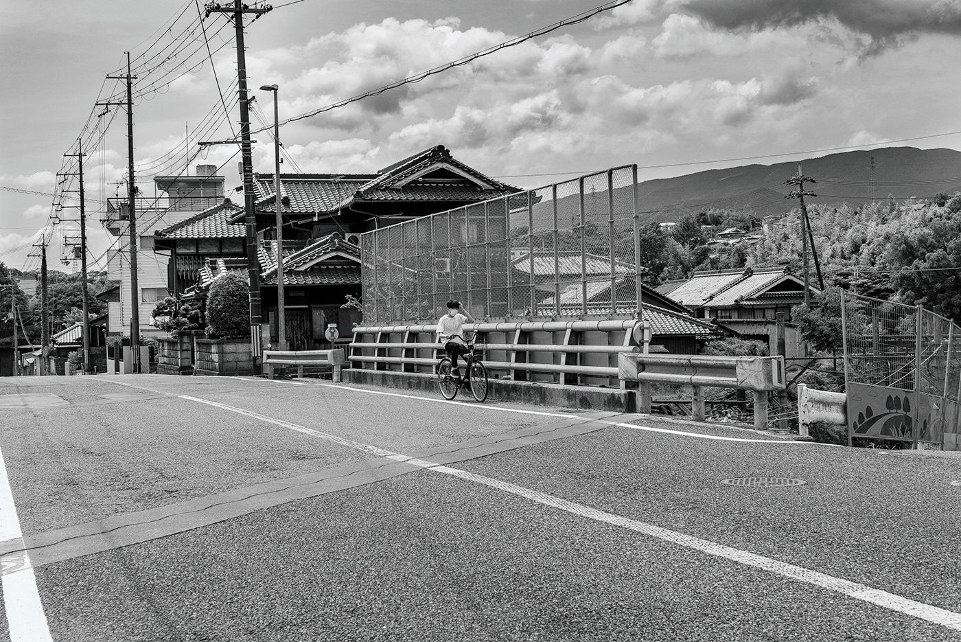 black and white monochrome road countryside japan Nara Prefecture Wakayama Prefecture