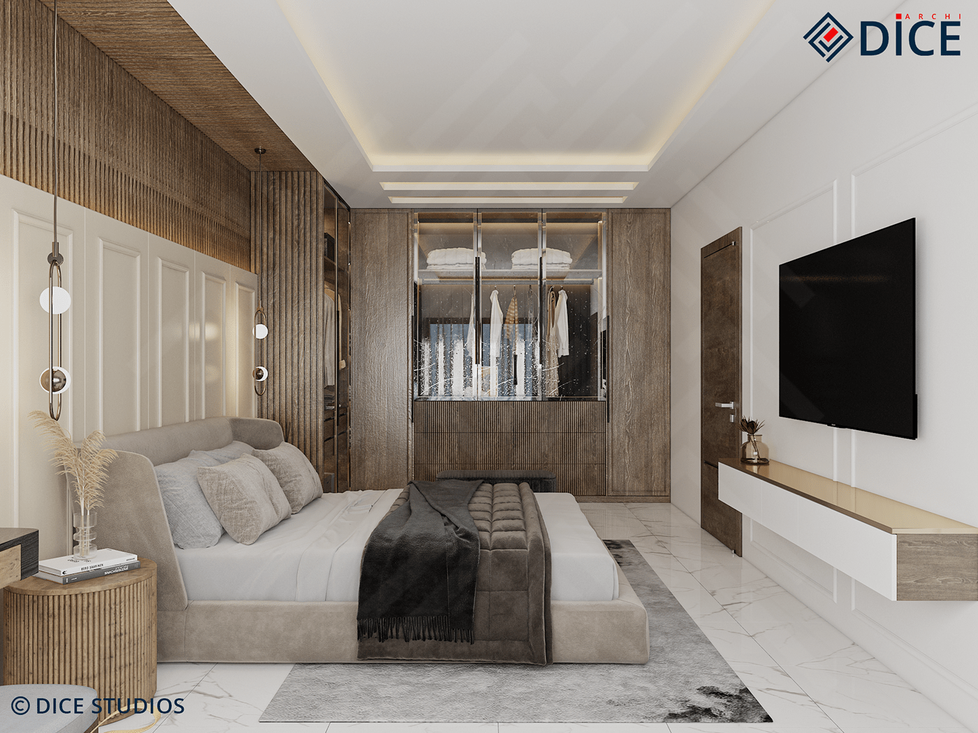 3D architecture interior design  luxury master bedroom Render visualization vray