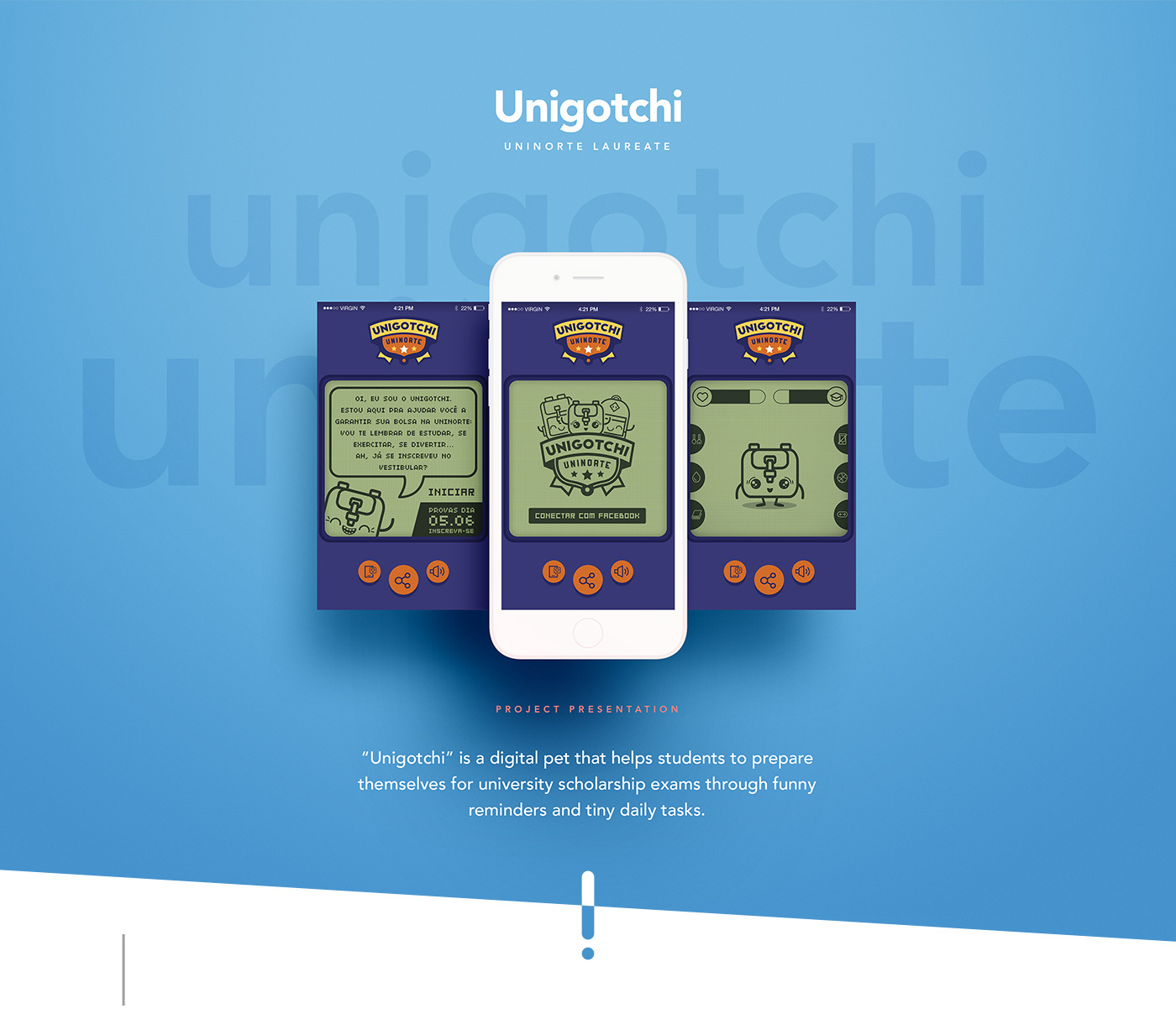 game advergame tamagotchi UNINORTE Pet digital mobile UI ux interaction ios android Retro Classic