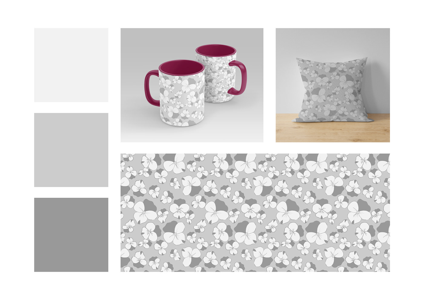home decor towel cup pillow pansy surface pattern design ILLUSTRATION  diseñodeestampas ilustracion Tablecloth
