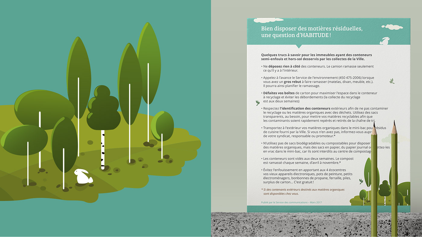 flyer feuillet Environnement recyclage recycling green