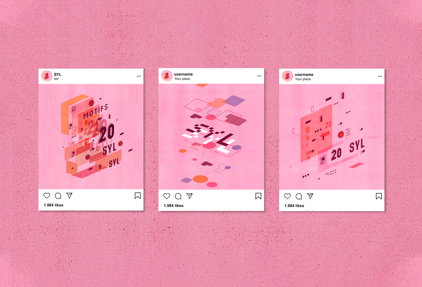 tipografia Isometric poster band tour fadu cosgaya cube color typography  