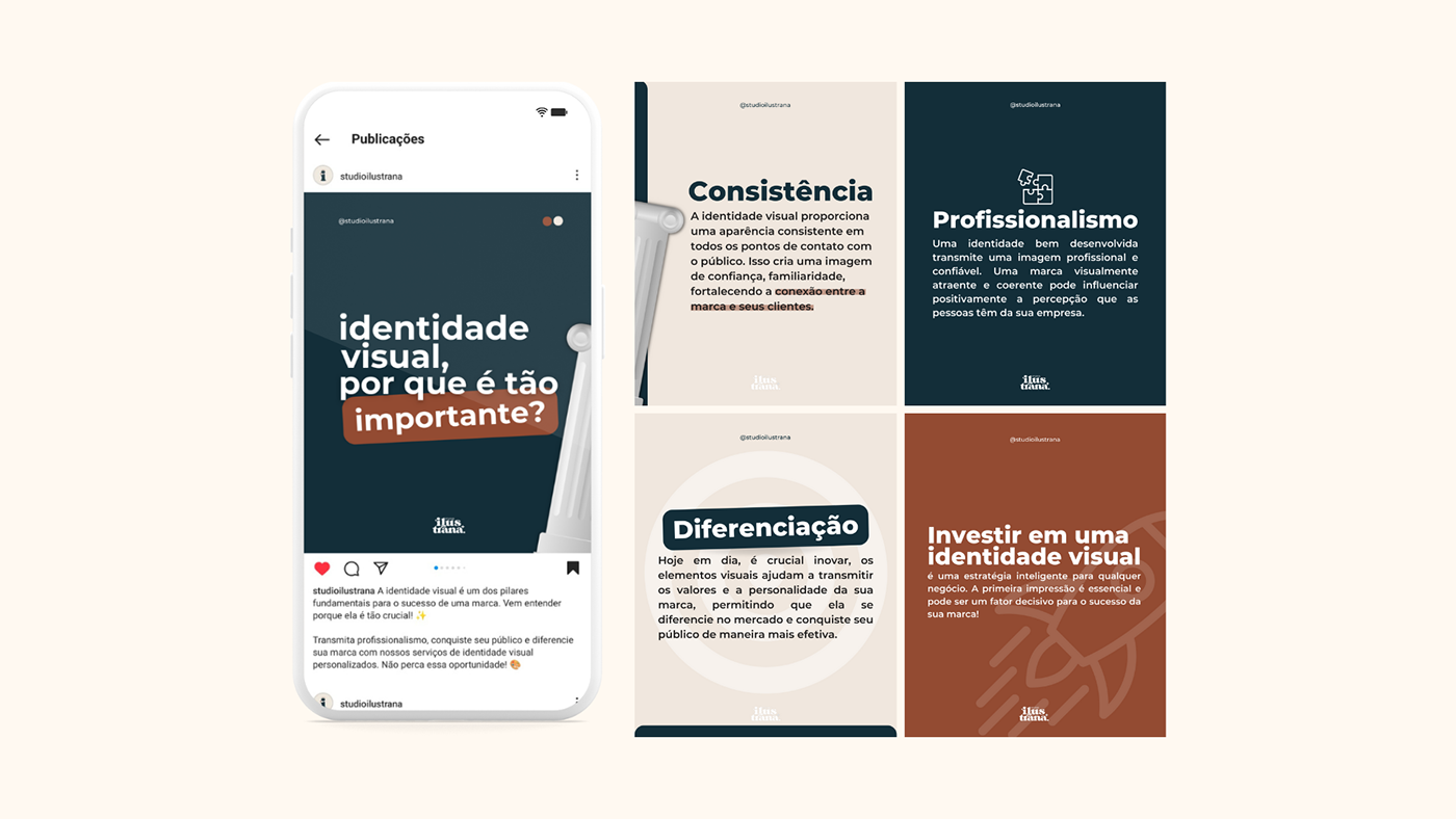 design portfolio criação identidade visual social media trabalho acadêmico Figma canva