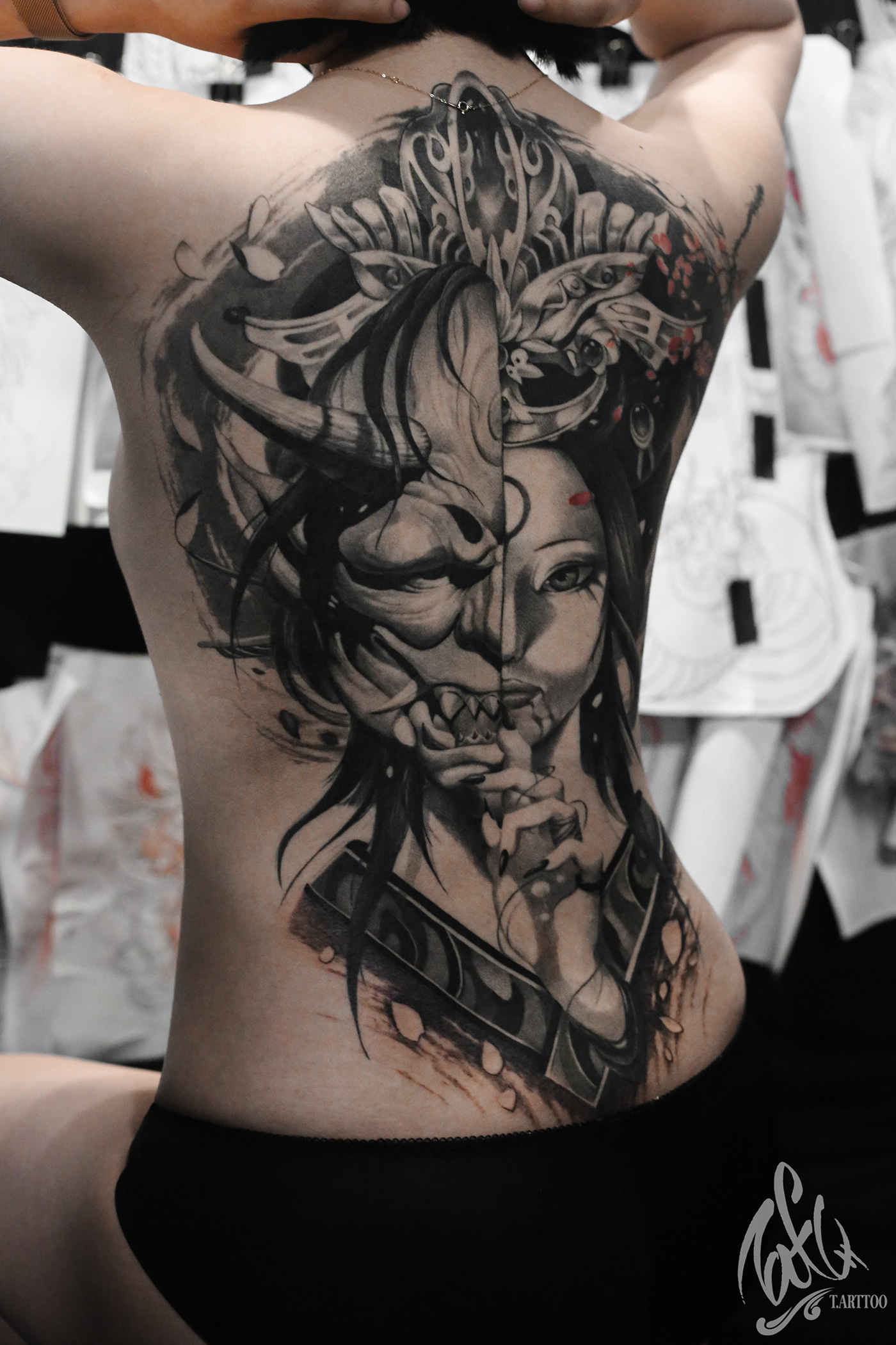 artist artwork geisha japanese samurai tattoo tattoo flash tattoos