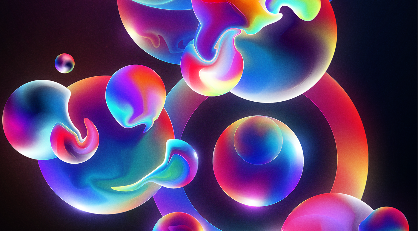 photoshop Illustrator design abstract rainbow weird 2D gradient sphere
