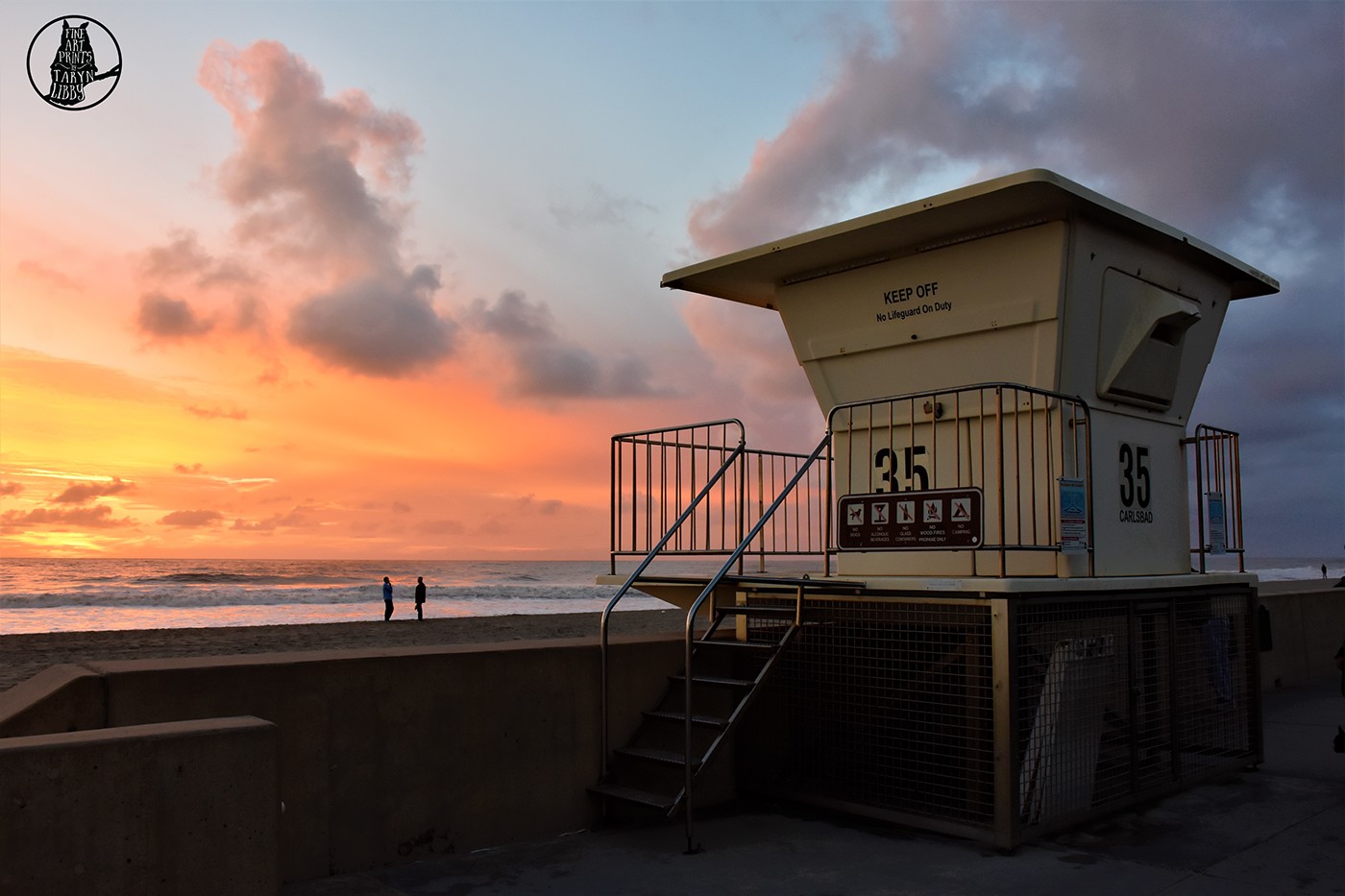 beach sunset lifegaurd tower beach Ocean westcoast vw bus Retro surfer