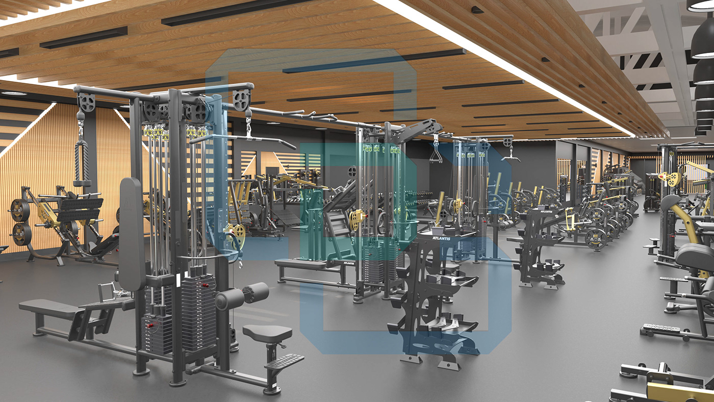 gym design fitness gym Health visualization architecture Render 3D archviz 3ds max