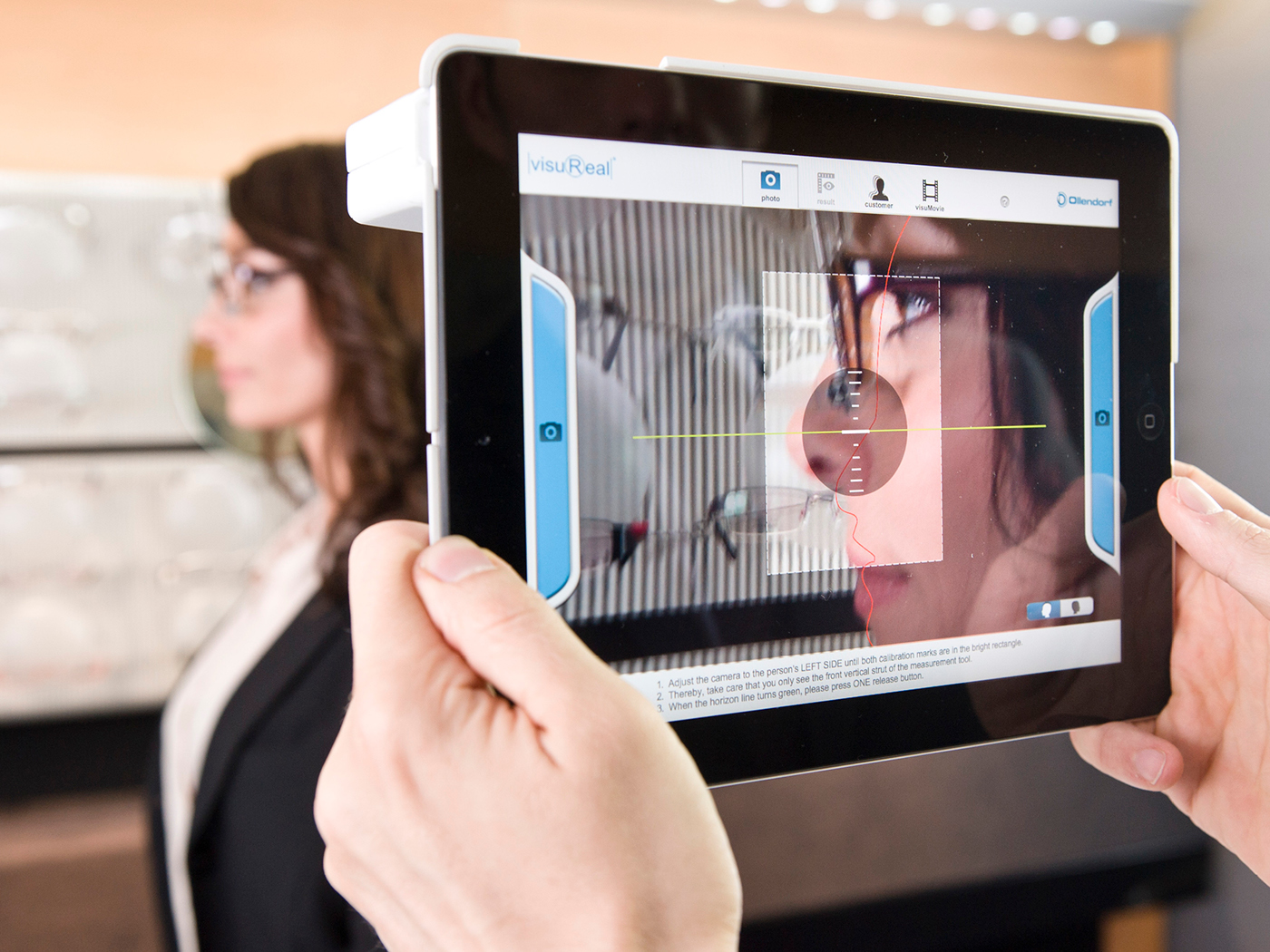 ios app iPad optiker optometrist Videozentrierung video centration UI ux