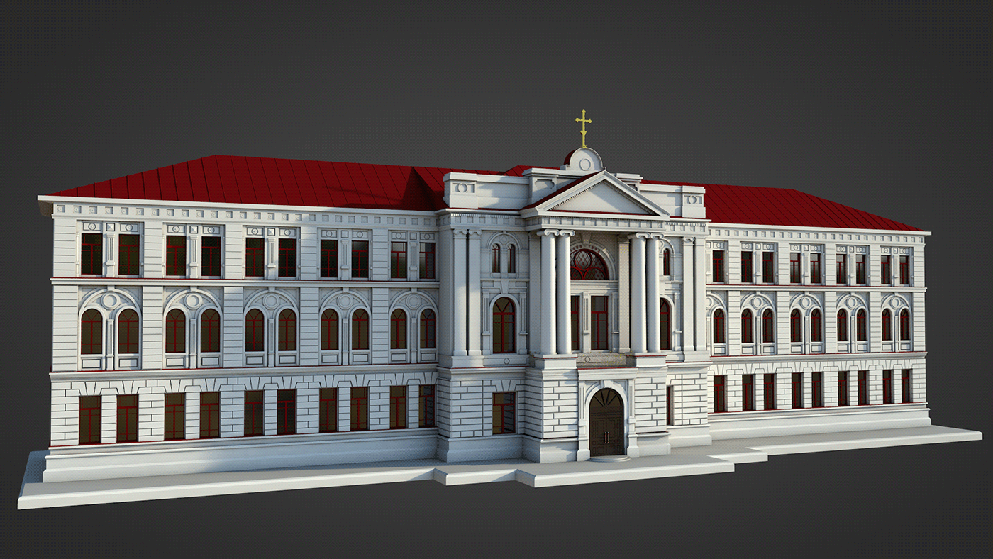 Проекция главного фасада Тобольской мужской гимназии