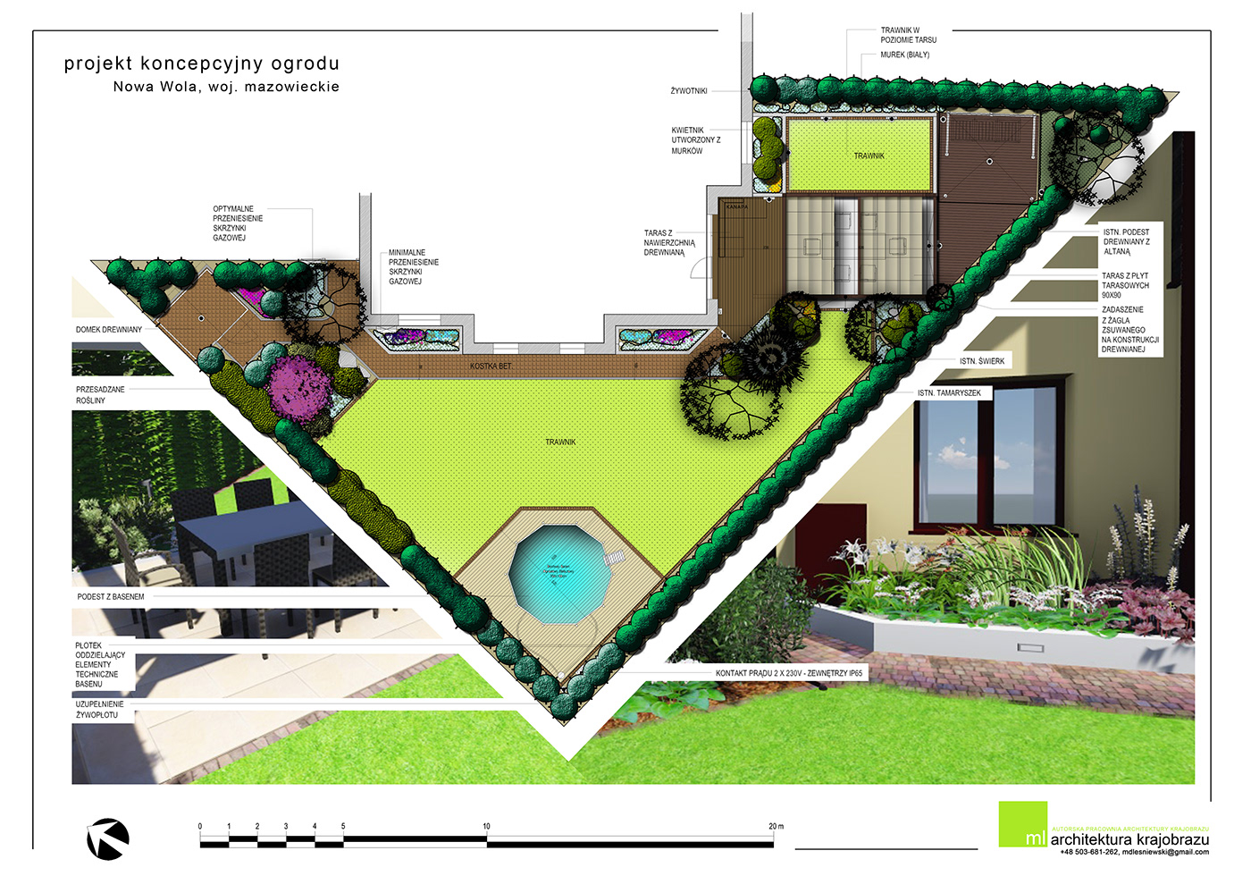 architecture design gardening graphic ILLUSTRATION  Landscape Landscape Architecture  ogród poster projekt