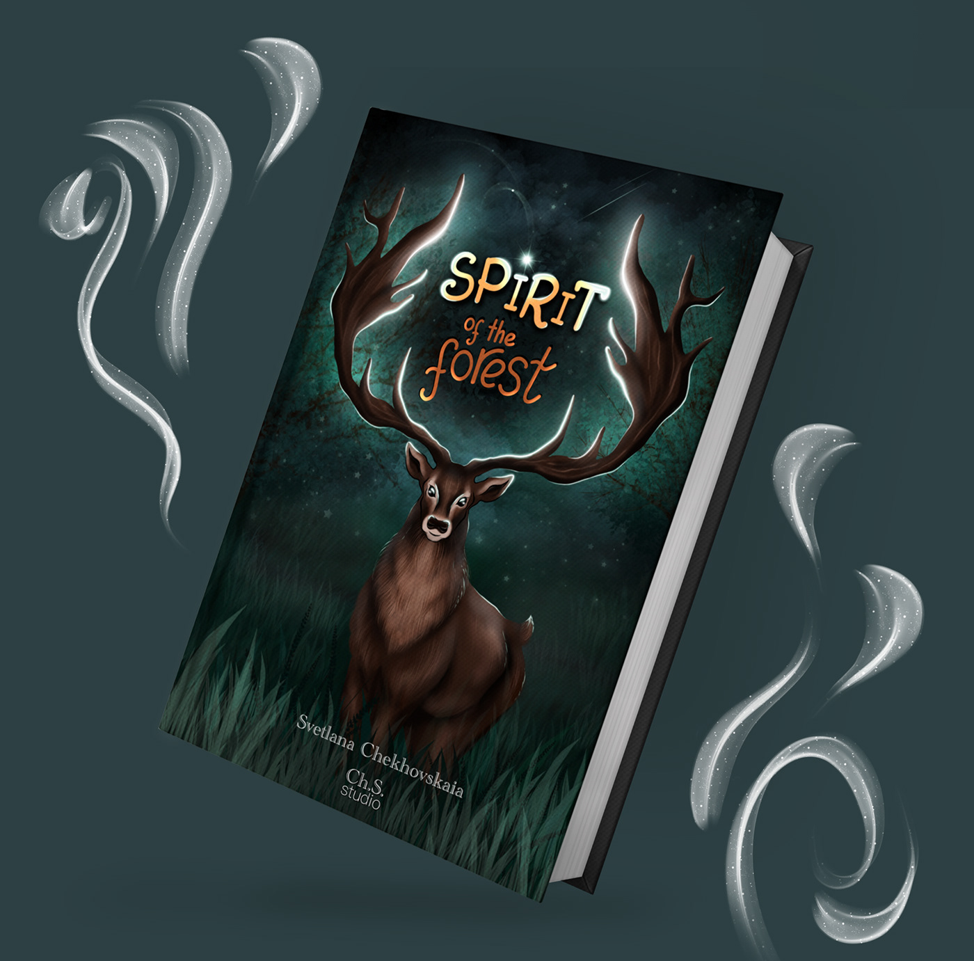 An illustration for the cover of the book "Spirit of the Forest". This is a teen novel.