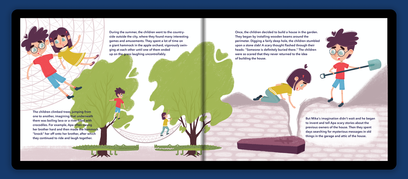 book Procreate book cover illustration children's book digital illustration fairytale brother sister