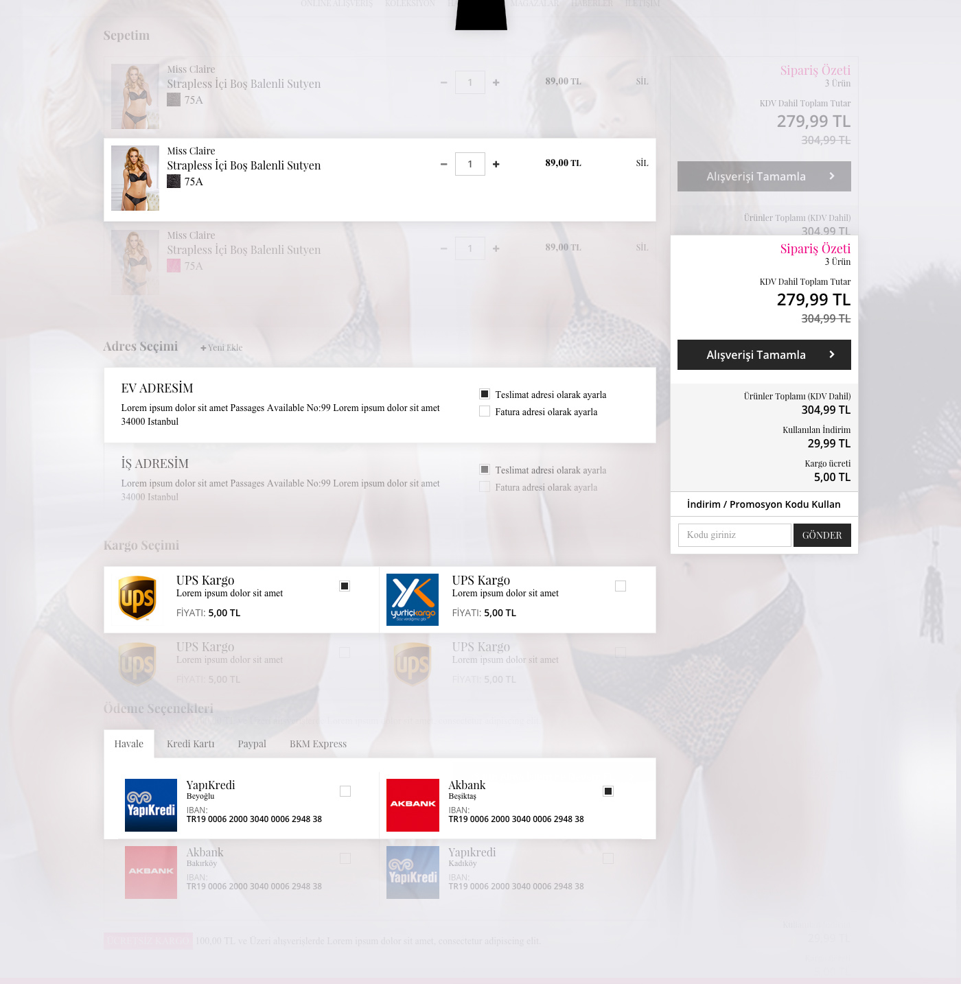 e-commerce Website UI payment Responsive Miss Claire