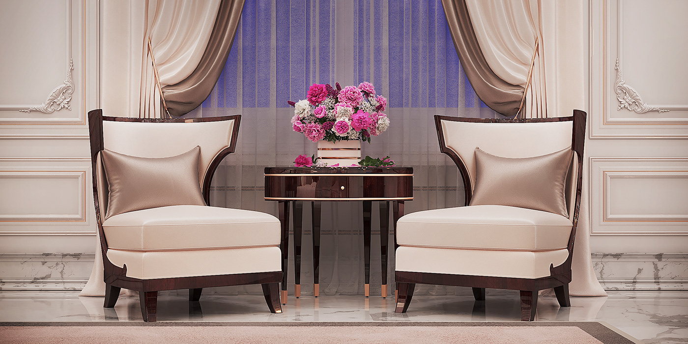architecture baker bedroom corona elvinshirinov interiordesign neoclassic Qatar Render Safavieh