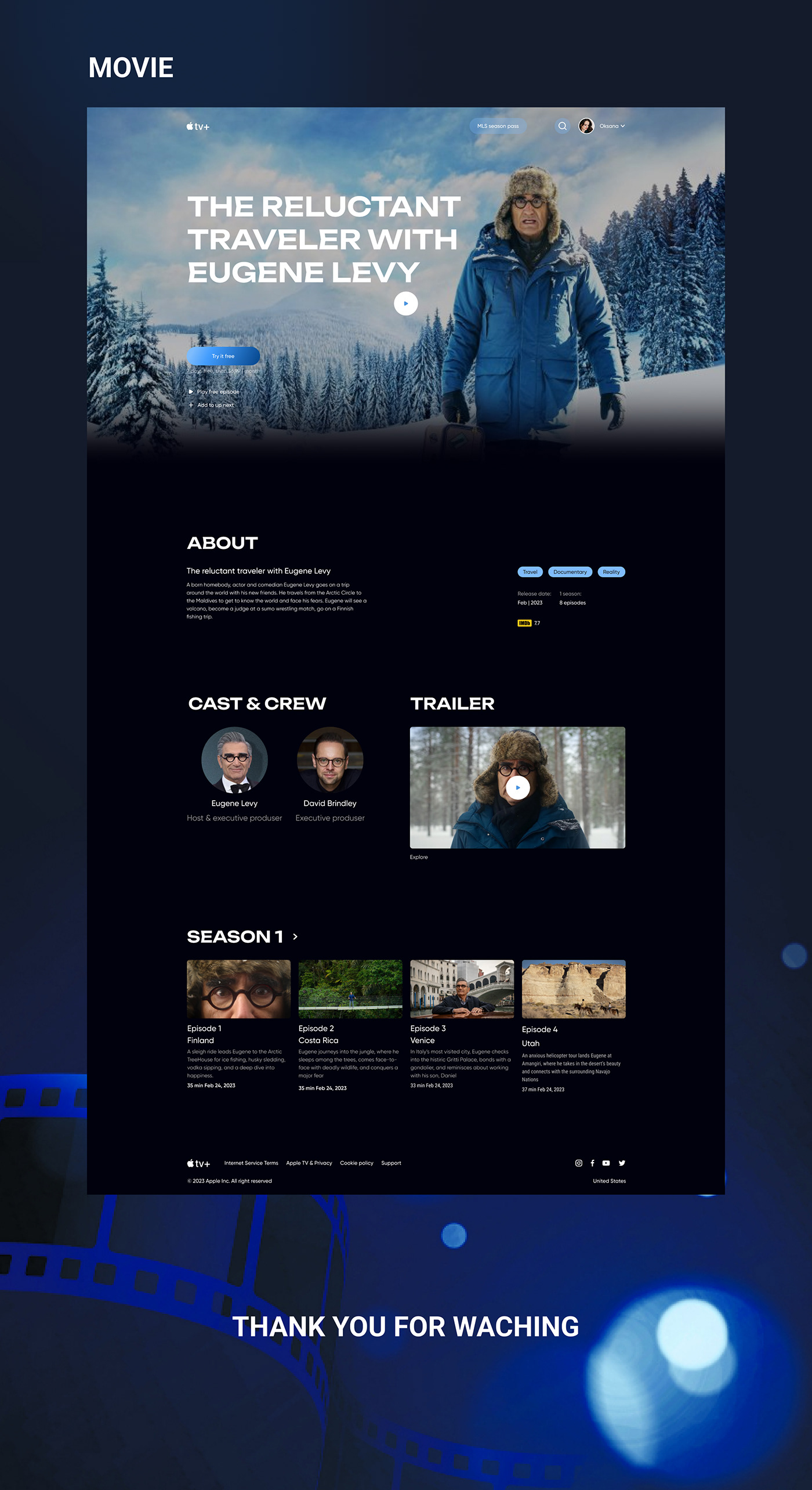 UI/UX Figma ui design Website Cinema redesign Appletv+