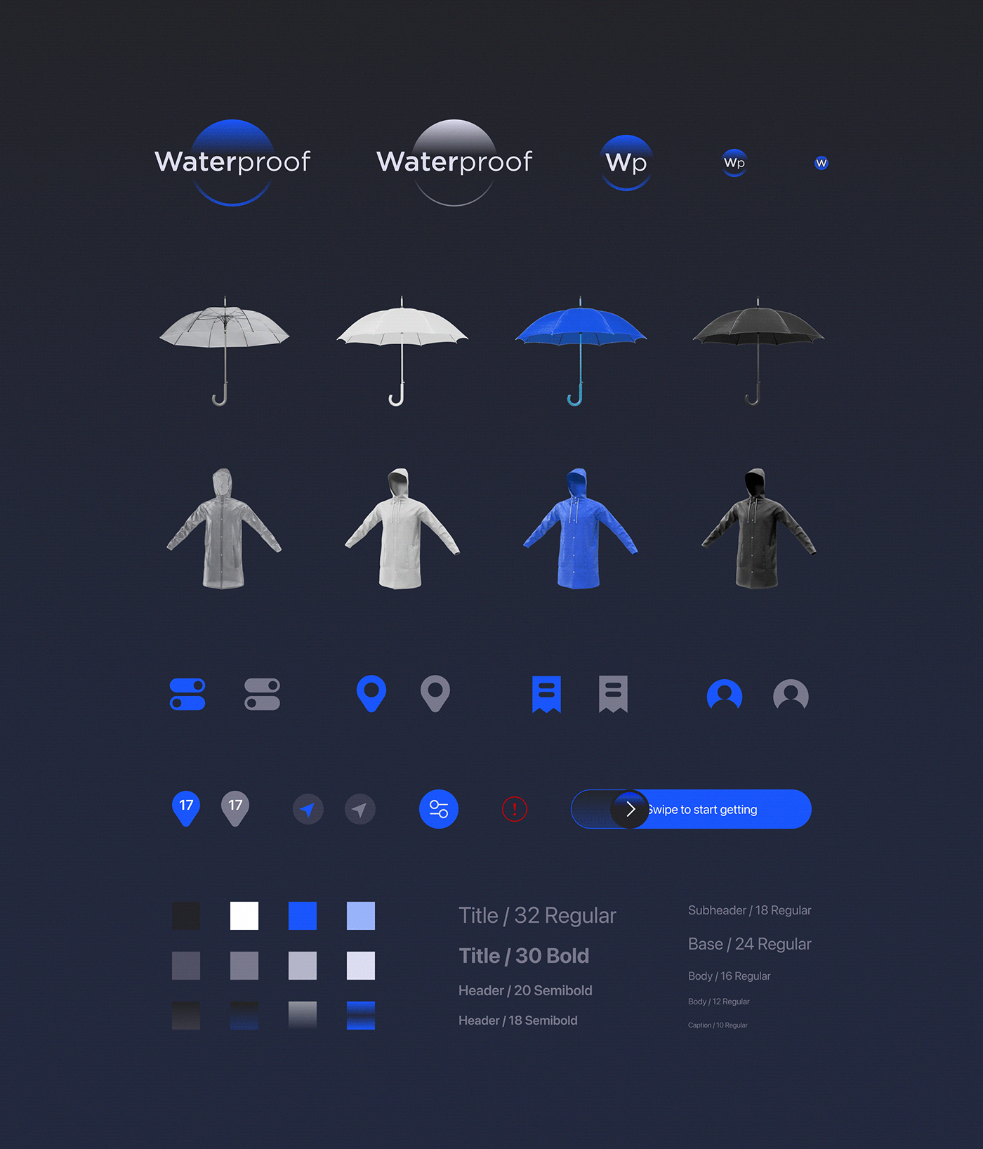 app Rent rain Umbrella Mobile app iphone ios UI/UX user interface raincoat