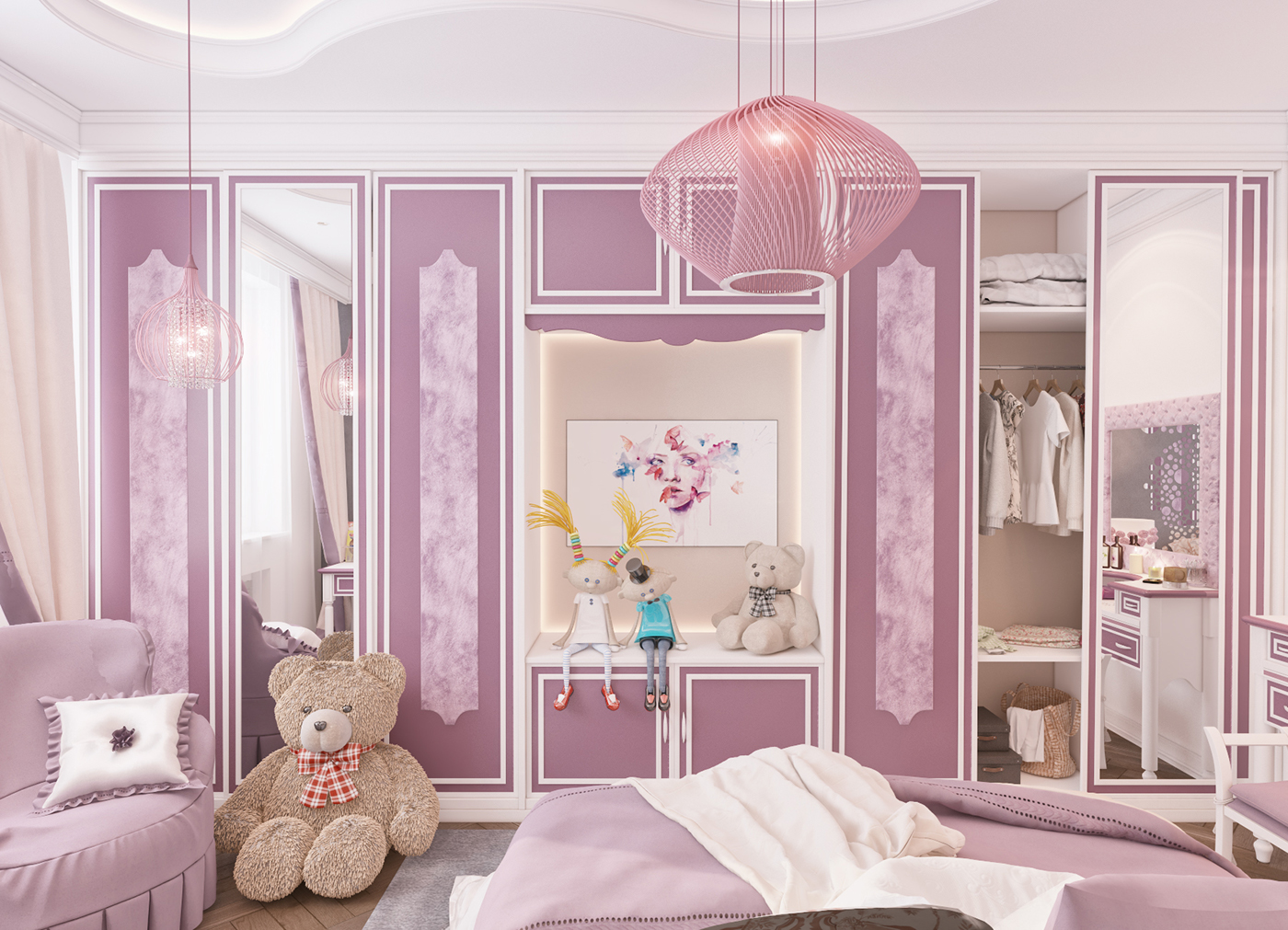 room girl bedroom gilrbedroom apartment luxry amazing visualization rendering camera
