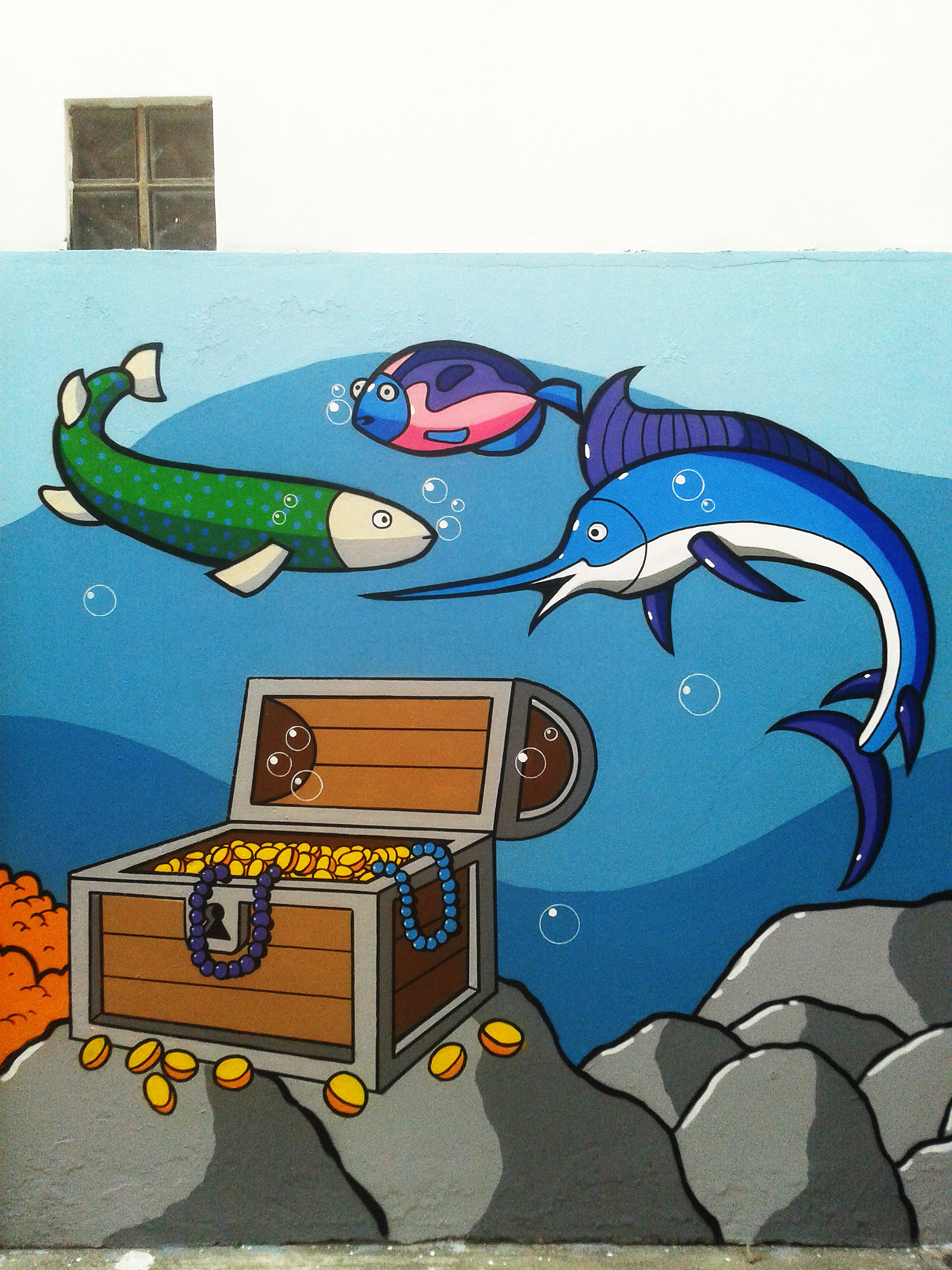 Graffiti Urbanart streetart grafite oceano praia Fundo do mar peixe agua spray