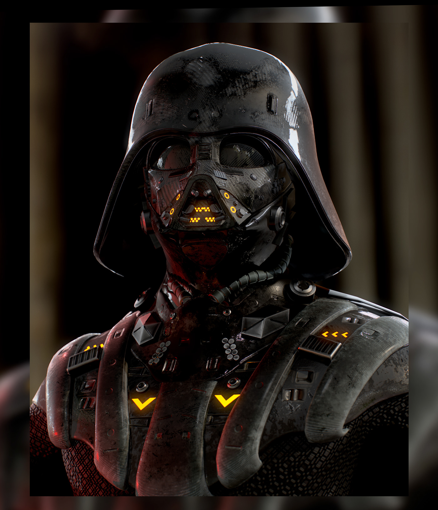 star wars darth vader Substance Painter Octane Render Zbrush model 3d CGI Character design  Digital Art  nft