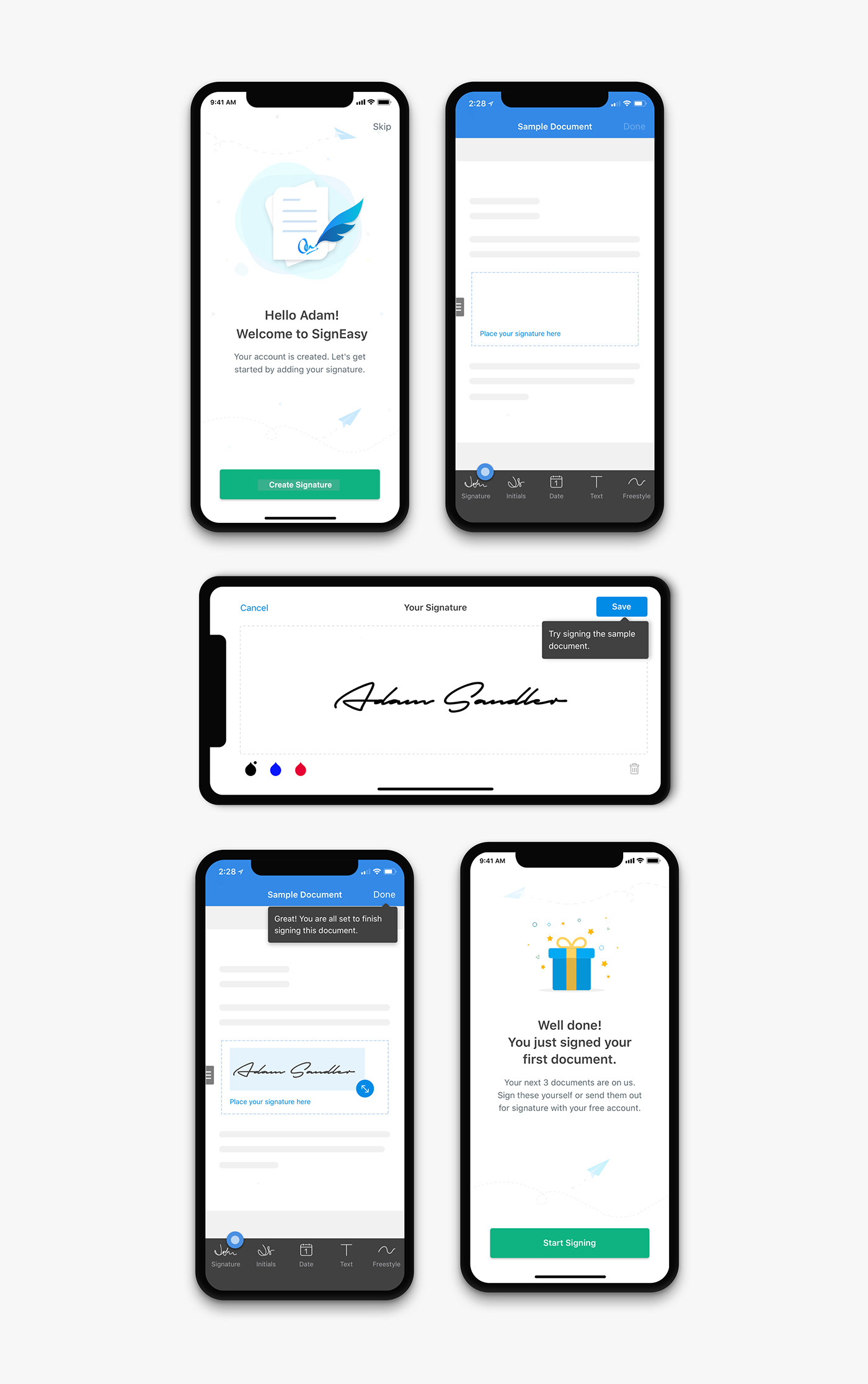 Mobile app eSignature growth activation signeasy Mobile UI mobility