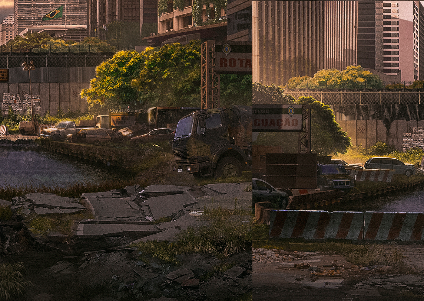 Adobe Portfolio apocaliptico Post Apocalyptic apocalyptic são paulo paulista avenida Brazil Mattepainting