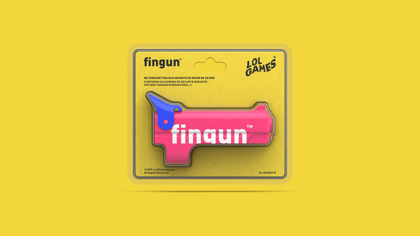 Fingun finger Prosthesis Gun Elastic toy Retro Blister Fun prototype