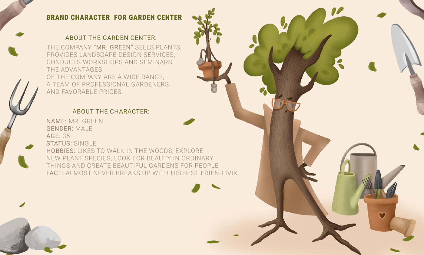 brand character Character Character design  concept Digital Art  ILLUSTRATION  Illustrator Mascot Nature Tree 