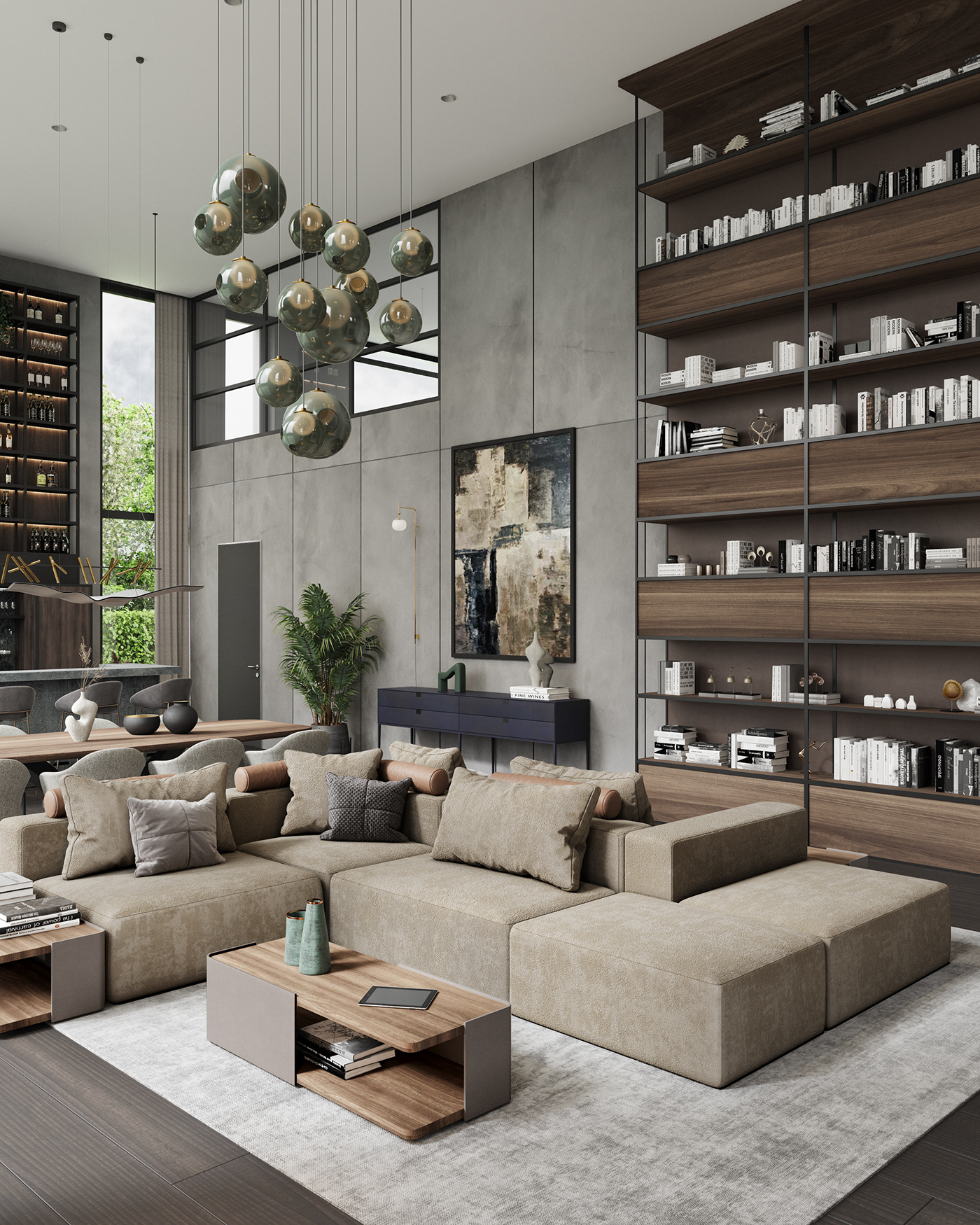 3ds max architecture contemporary home house Interior interior design  Residence visualization