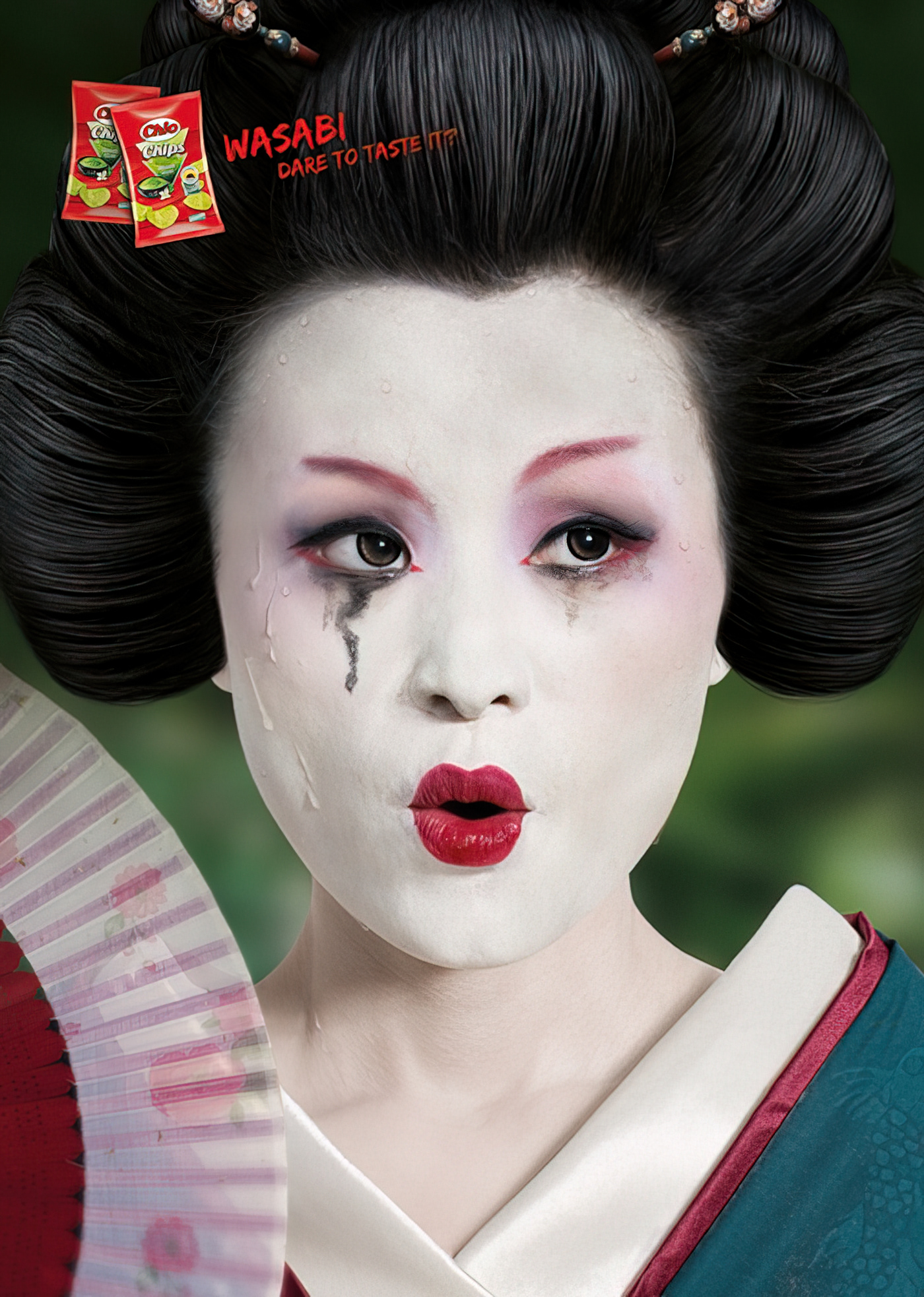 editorial geisha makeup Photography  portrait tears wasabi woman