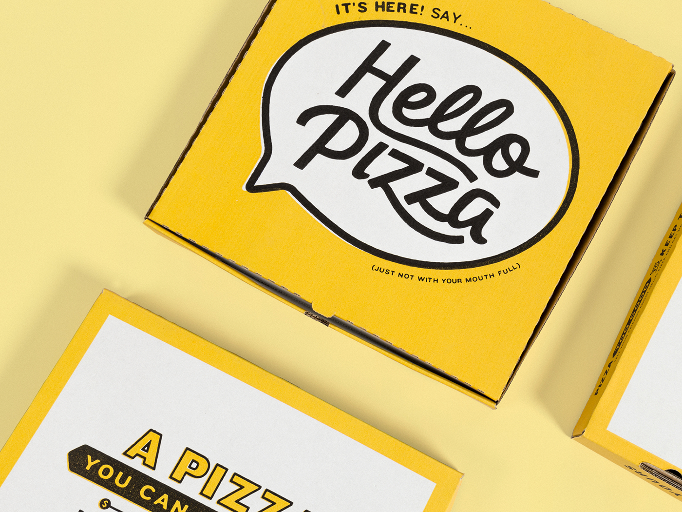 branding  Fun yellow bright Pizza UI Packaging typography  