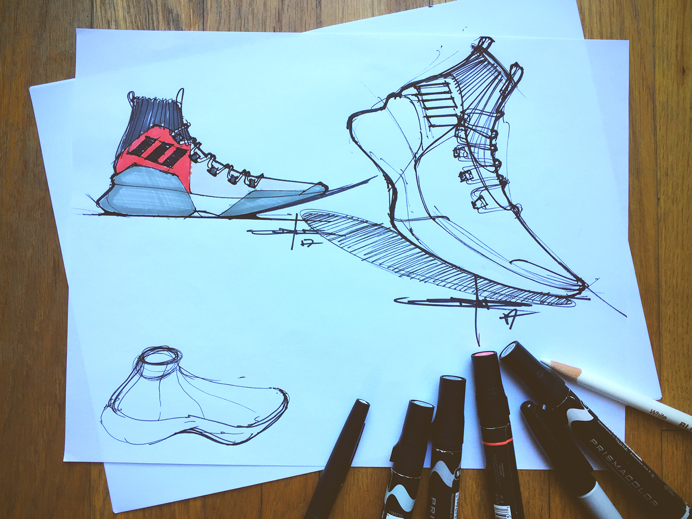 adidas conceptkicks sneakers industrial design  basketball footwear design sketching Drawing  concept Pensole