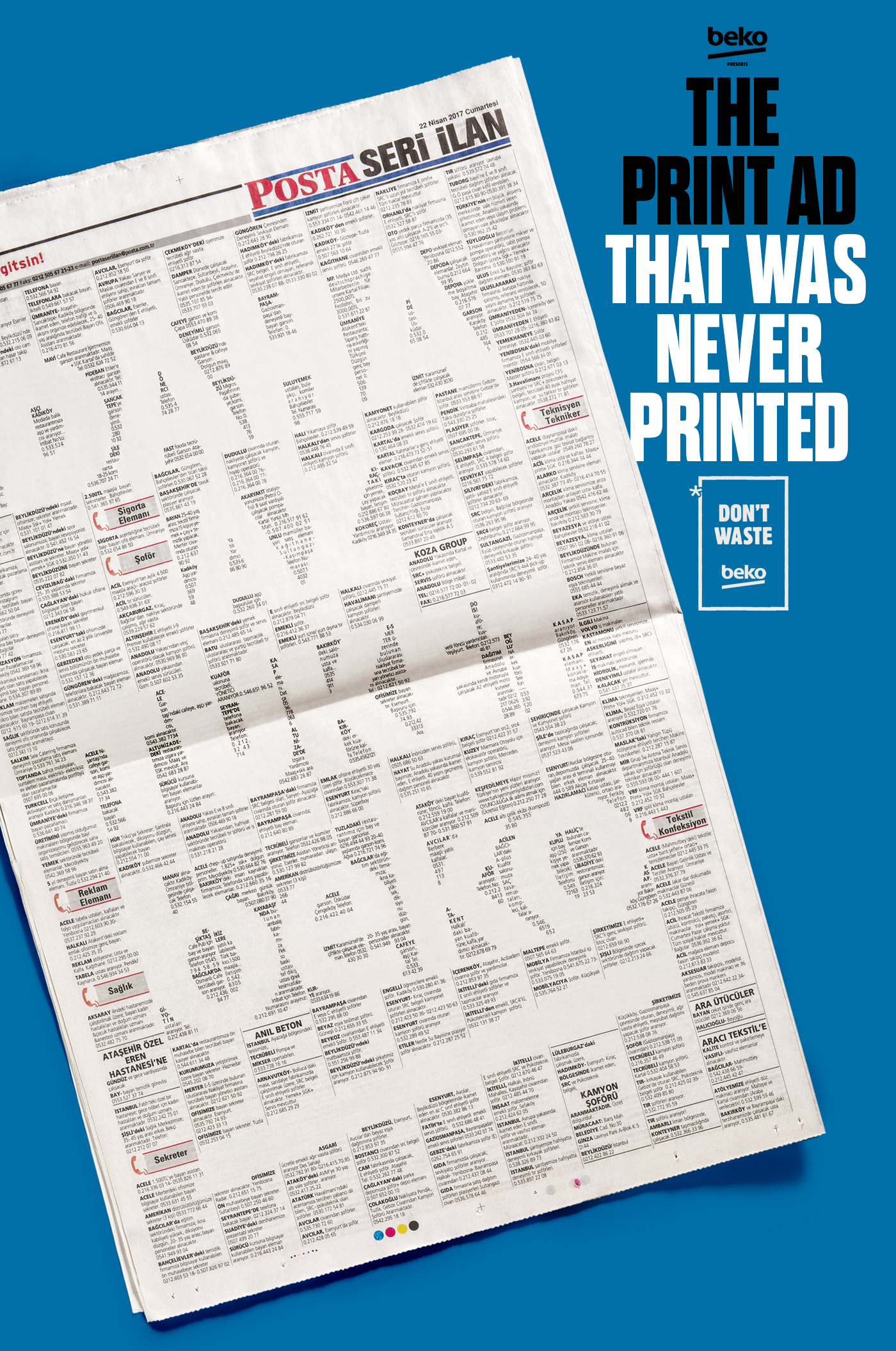 newspaper news type never classified beko Yellow Pages print unprint