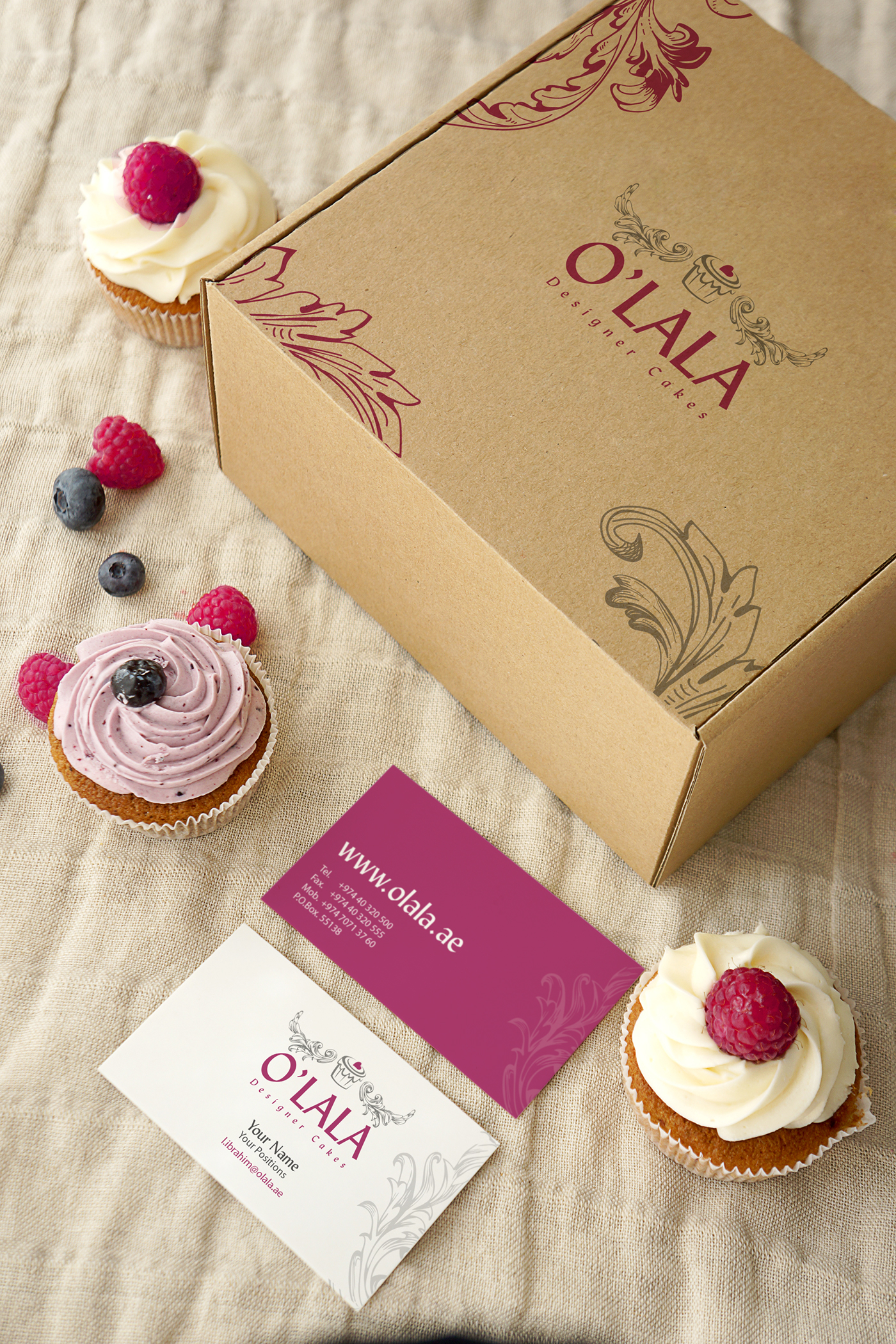 Graphic designe logo cake 3d cakes desserts cupcake] gift brand O'lala custom-made 3D cakes dubai