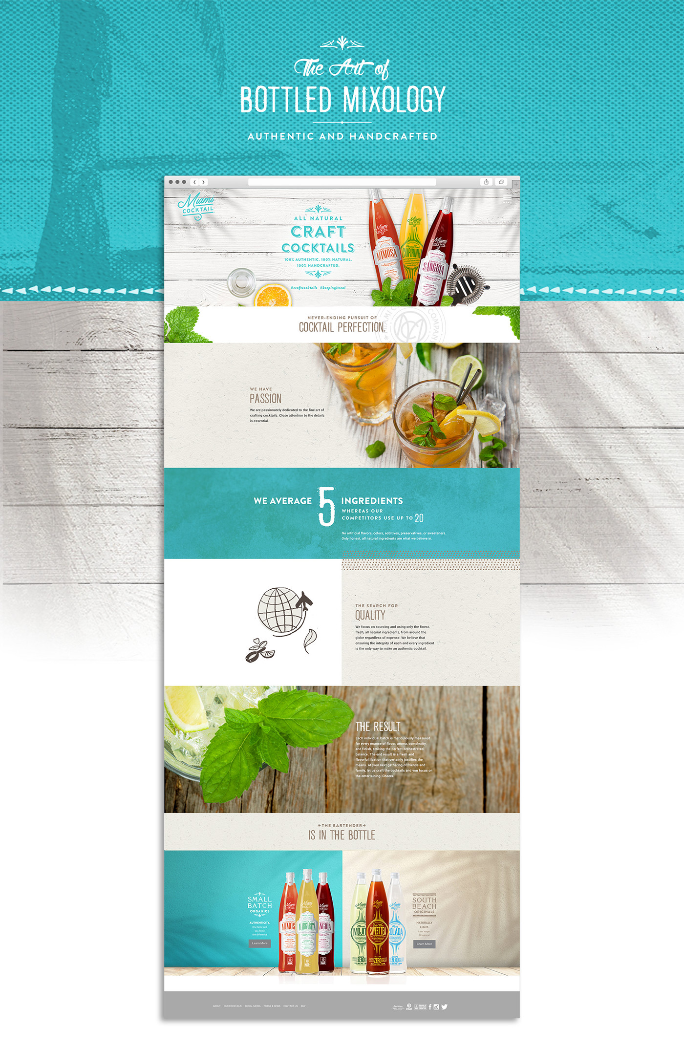 cocktails logo Responsive Web mobile desktop alcohol design miami brochure print beverage Tropical Spirits script logo