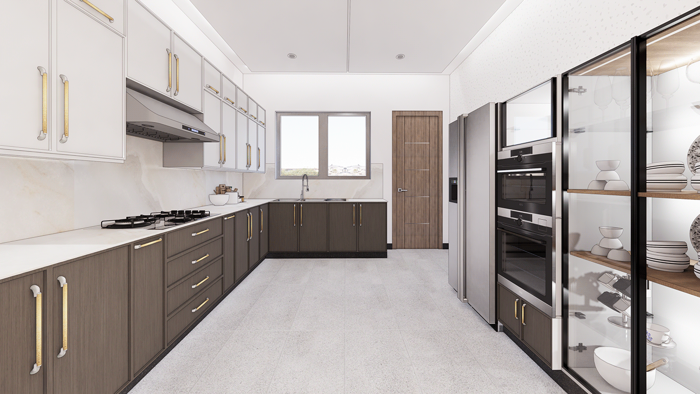 design kitchen design interior design  modern Classical architecture Render visualization 3D vray