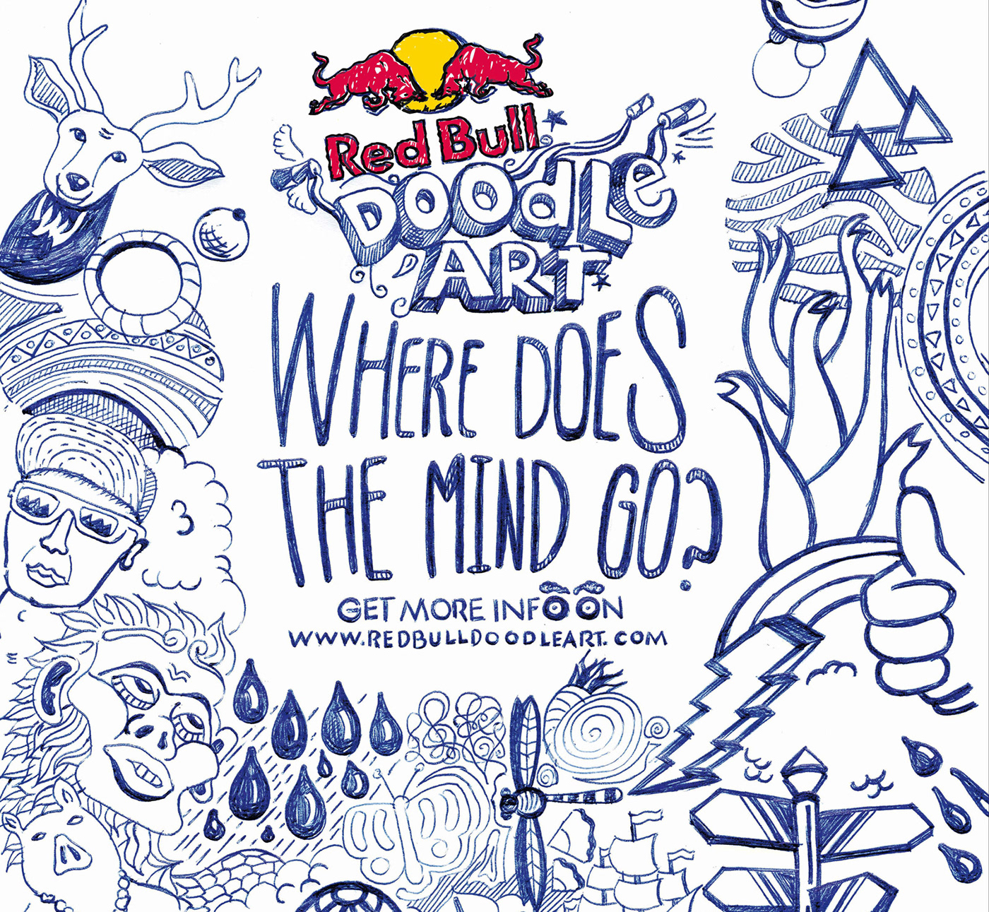 doodle RedBull painting   graphics art contest ILLUSTRATION  people keep calm