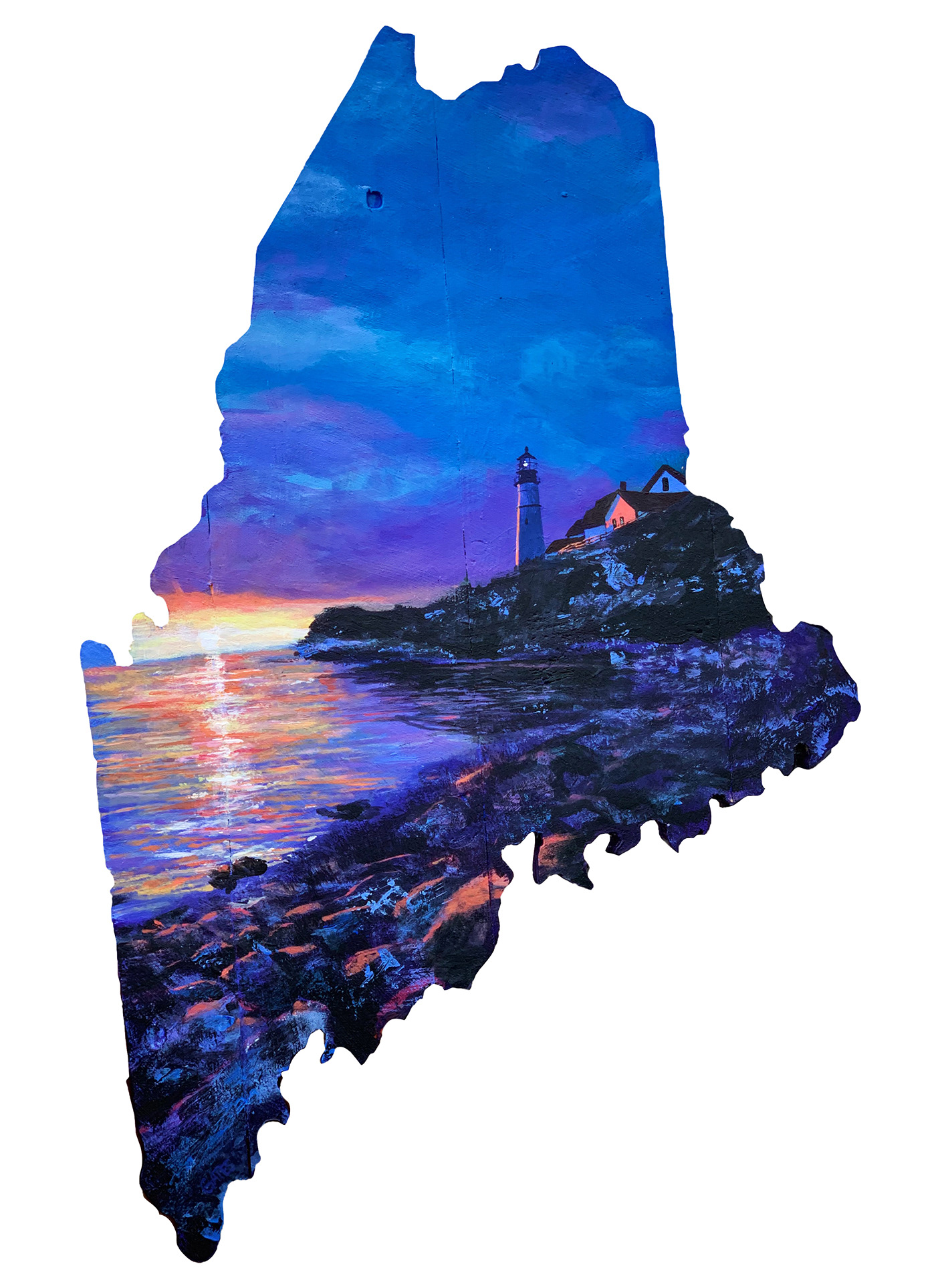 art design ILLUSTRATION  Landscape Maine Ocean paint painting   Photography  Travel
