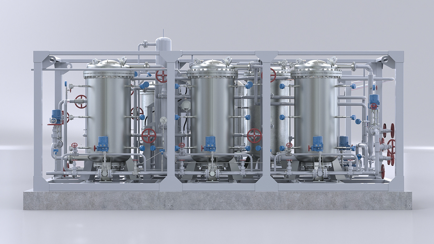 3D equipment Gas installation modeling oil Vizualization